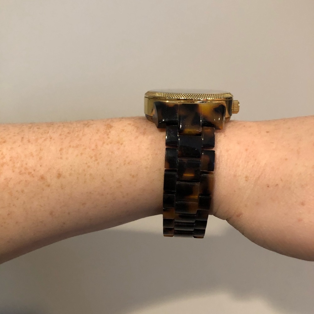 Michael Kors Tortoise Shell & Crystal Inlay Watch - Picture 5 of 7